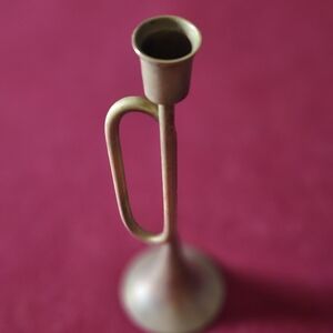 Small Candle Brass "Horn" Holder